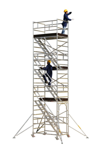 Torre aluminio 1,35 x 2 m escaleras internas / Altura 13 m